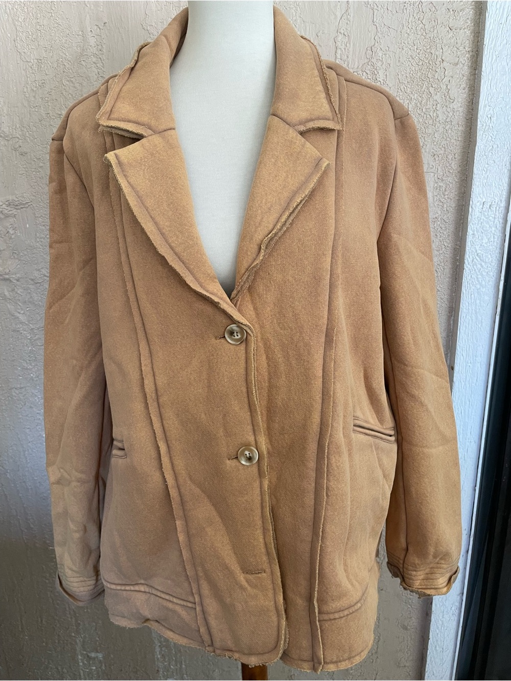 Bibi Tan Women's Sweatshirt Jacket-Casual Button-Front Outerwear